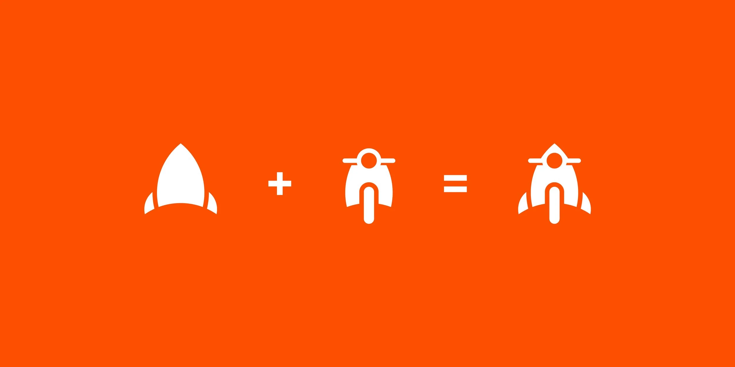 Kapgel logo concept combining a rocket and scooter into one symbol