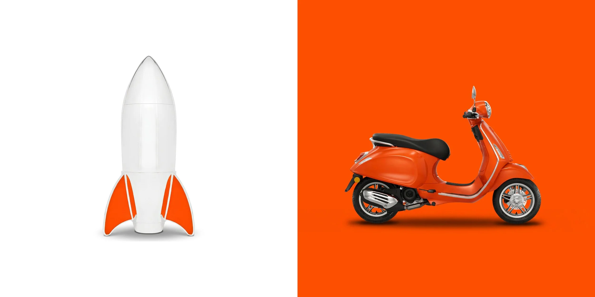 Rocket and orange scooter inspiration for the Kapgel logo design