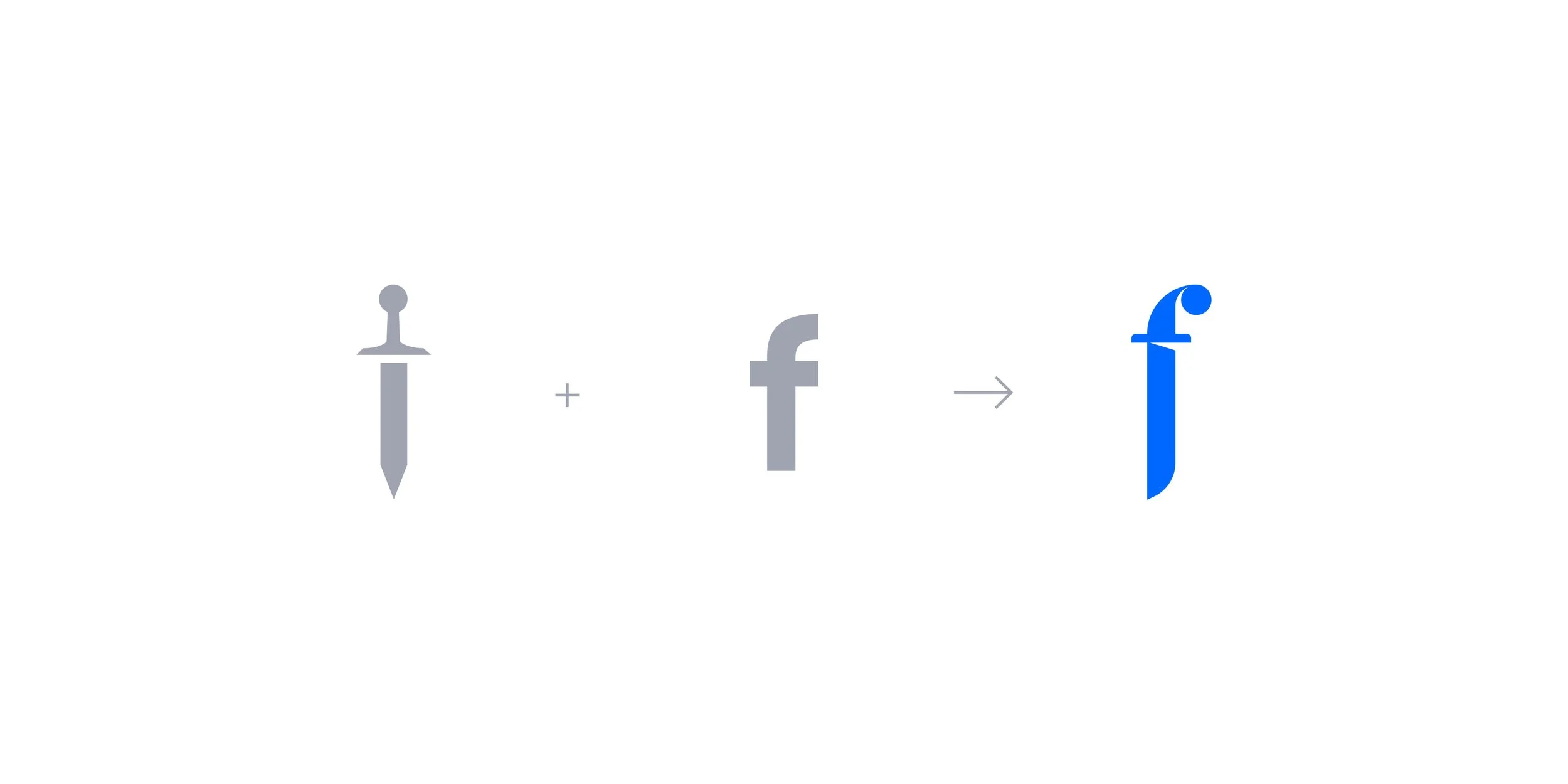 Forgia logo concept showing a sword and lowercase letter F combined into a single symbol.