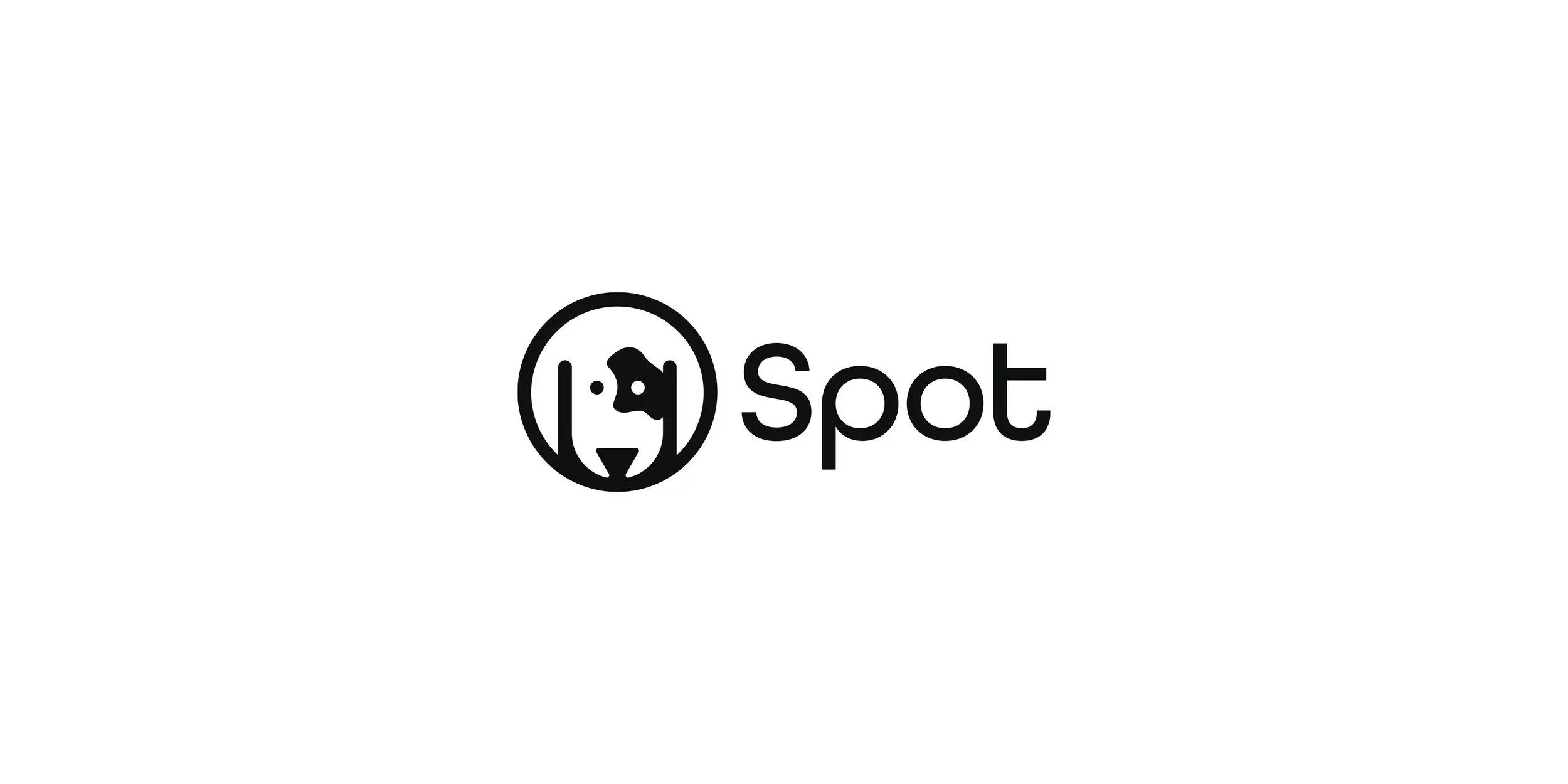 Spot logo design featuring a geometric Dalmatian dog symbol paired with a clean, modern black wordmark on a white background.