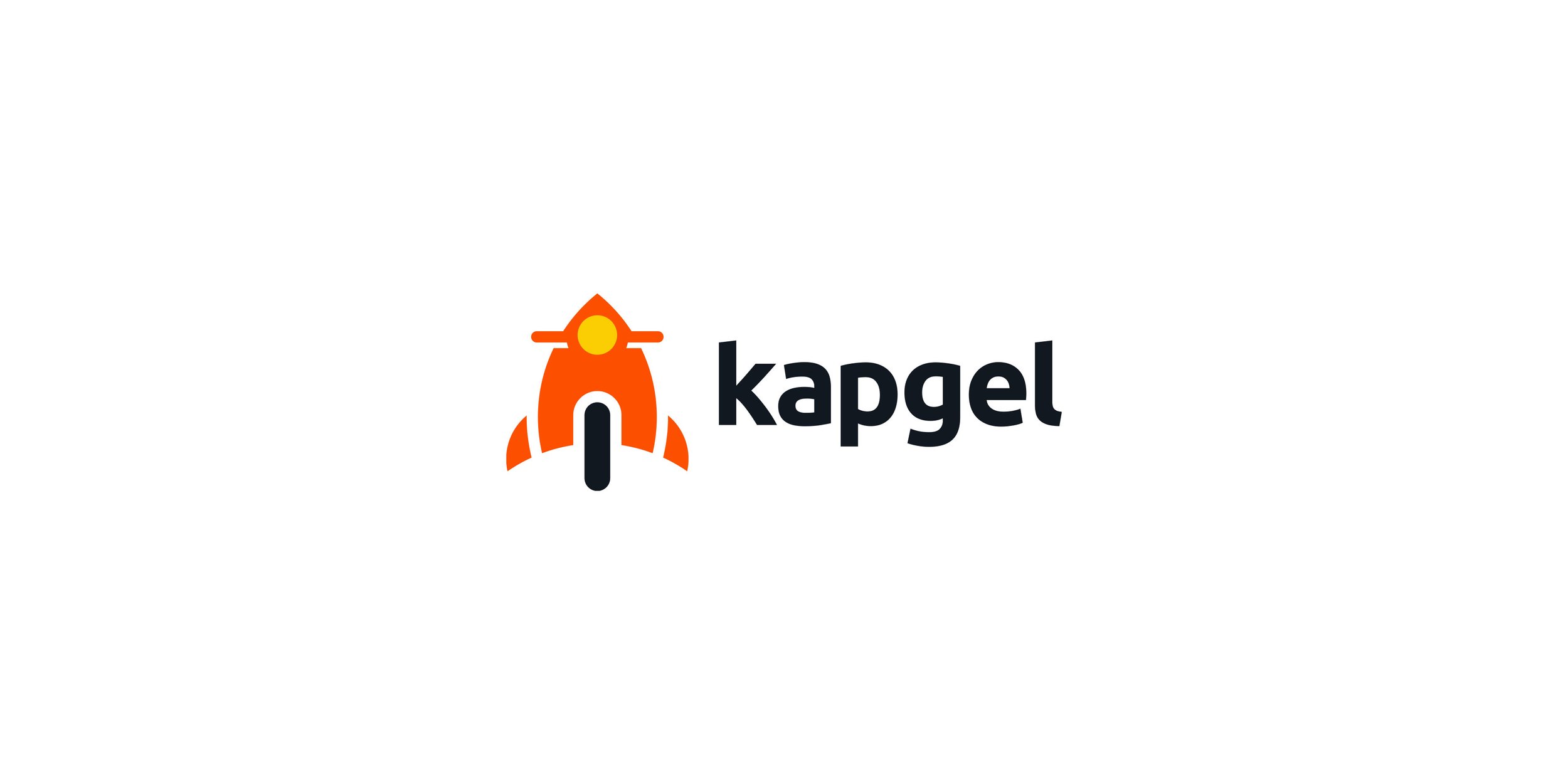 Kapgel courier service logo featuring a rocket and scooter symbol