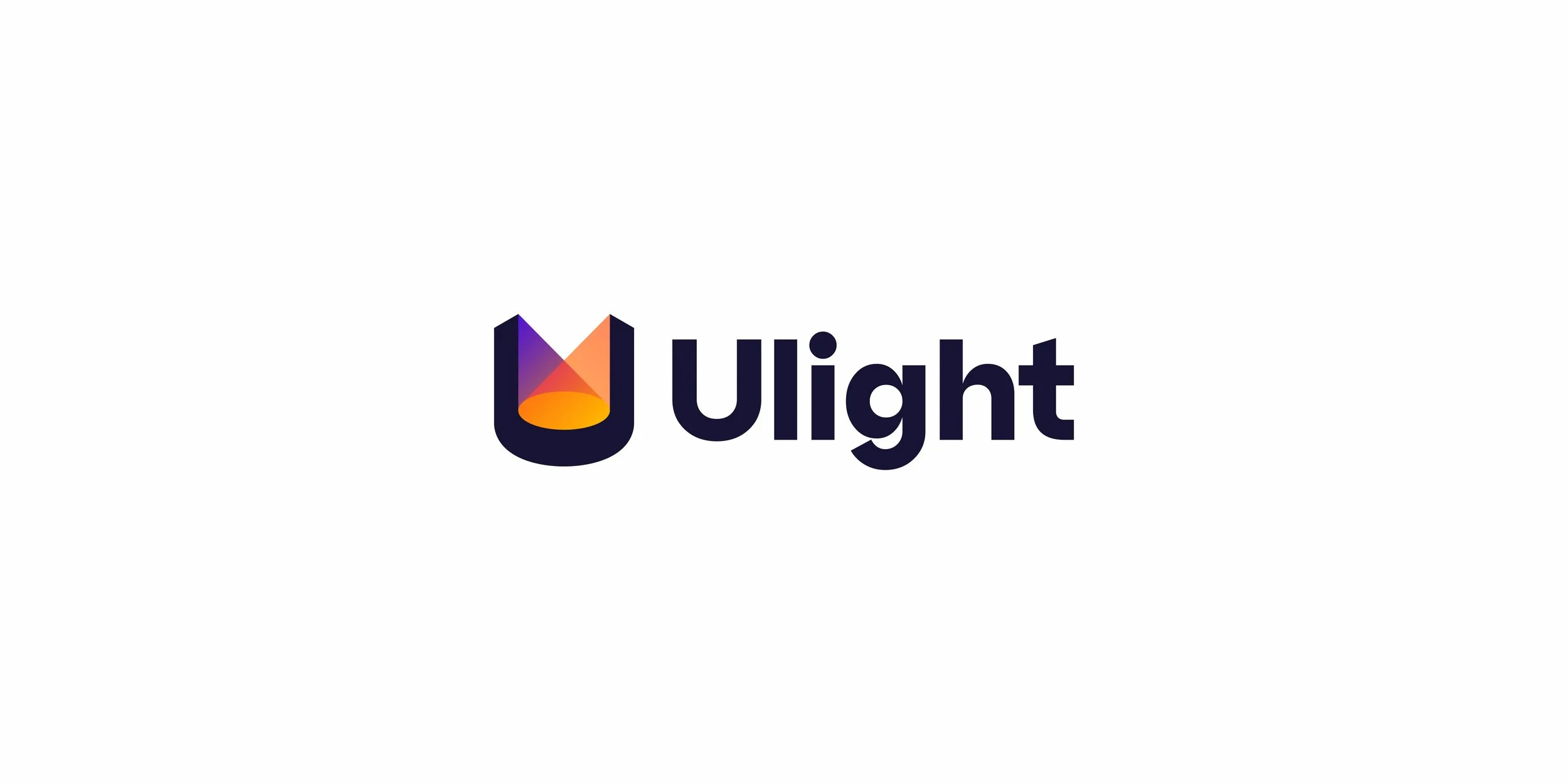 Purple and orange Ulight logo and wordmark on a white background