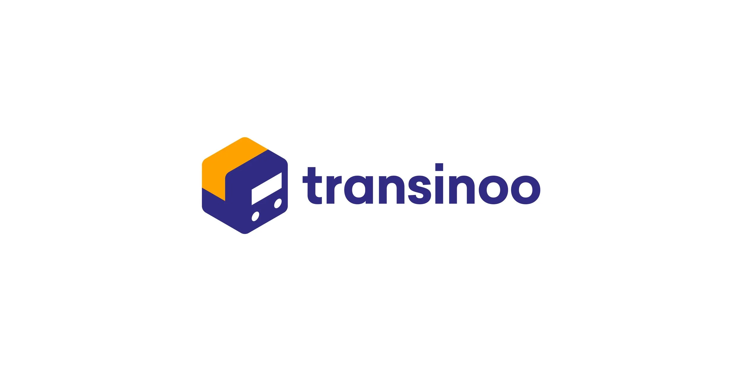 Transinoo logo featuring a geometric moving truck and box symbol with a lowercase wordmark.