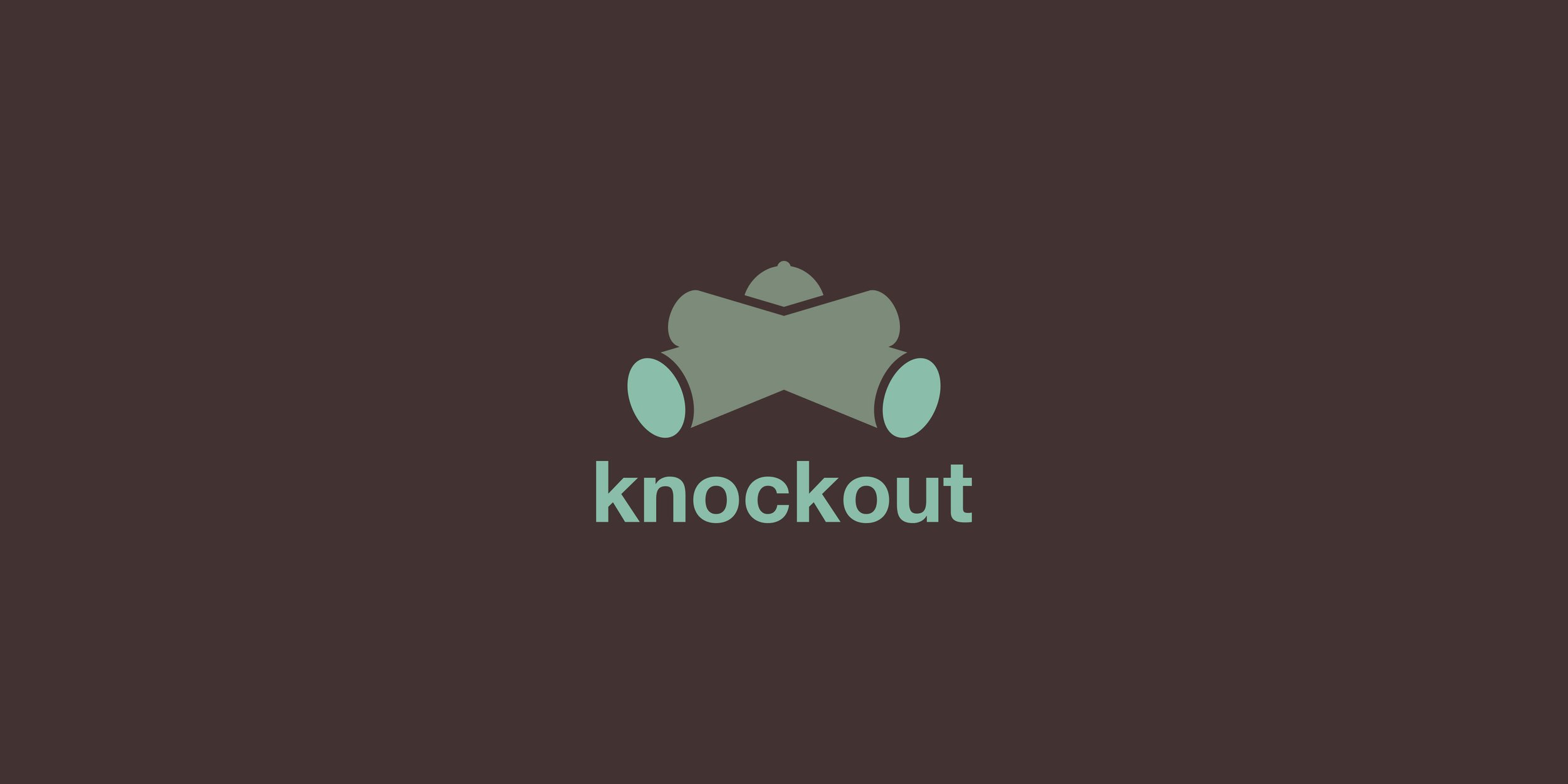 Knockout boxing equipment logo featuring a stylized knocked-out figure