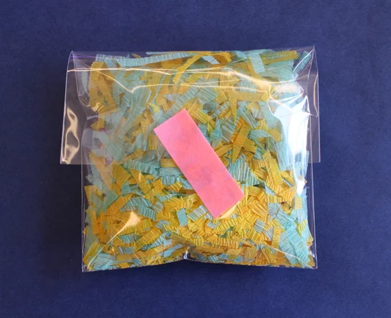 I wrapped some mothers day jewelry in a pack of confetti I had for sale.