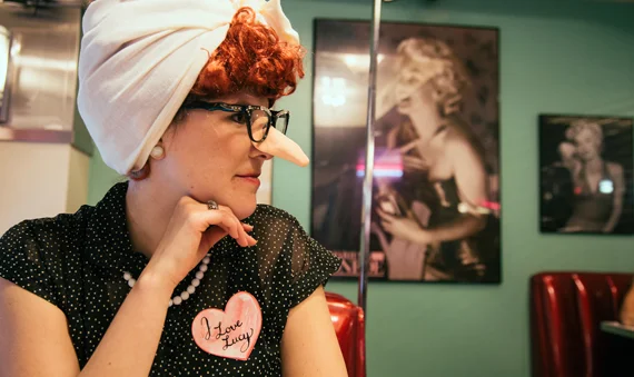Lucy doesn't see Marilyn.