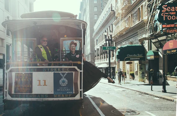One of our prize moments of the day was when Gritchelle and I stole this trolley shot.