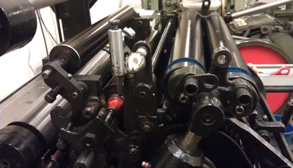 Self inking rollers for when the press is not die-cutting.