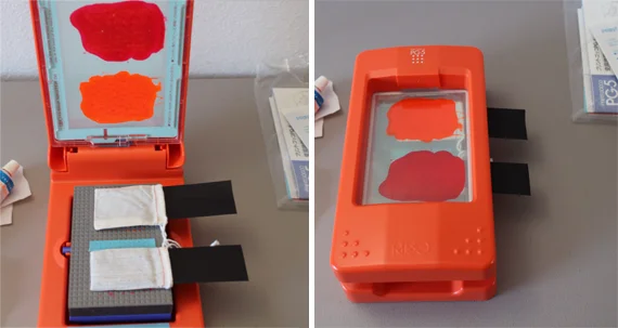 I did take on the printing for the cat toy bags. I pulled out my Print Gocco and discovered I've been hoarding supplies. This was the perfect gocco worthy project. 