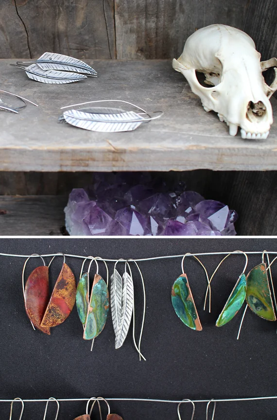 I may or may not have gone home with a pair of the leaf earrings. I'm not too into heavy earrings so these are just the right amount of weight for the dangle.