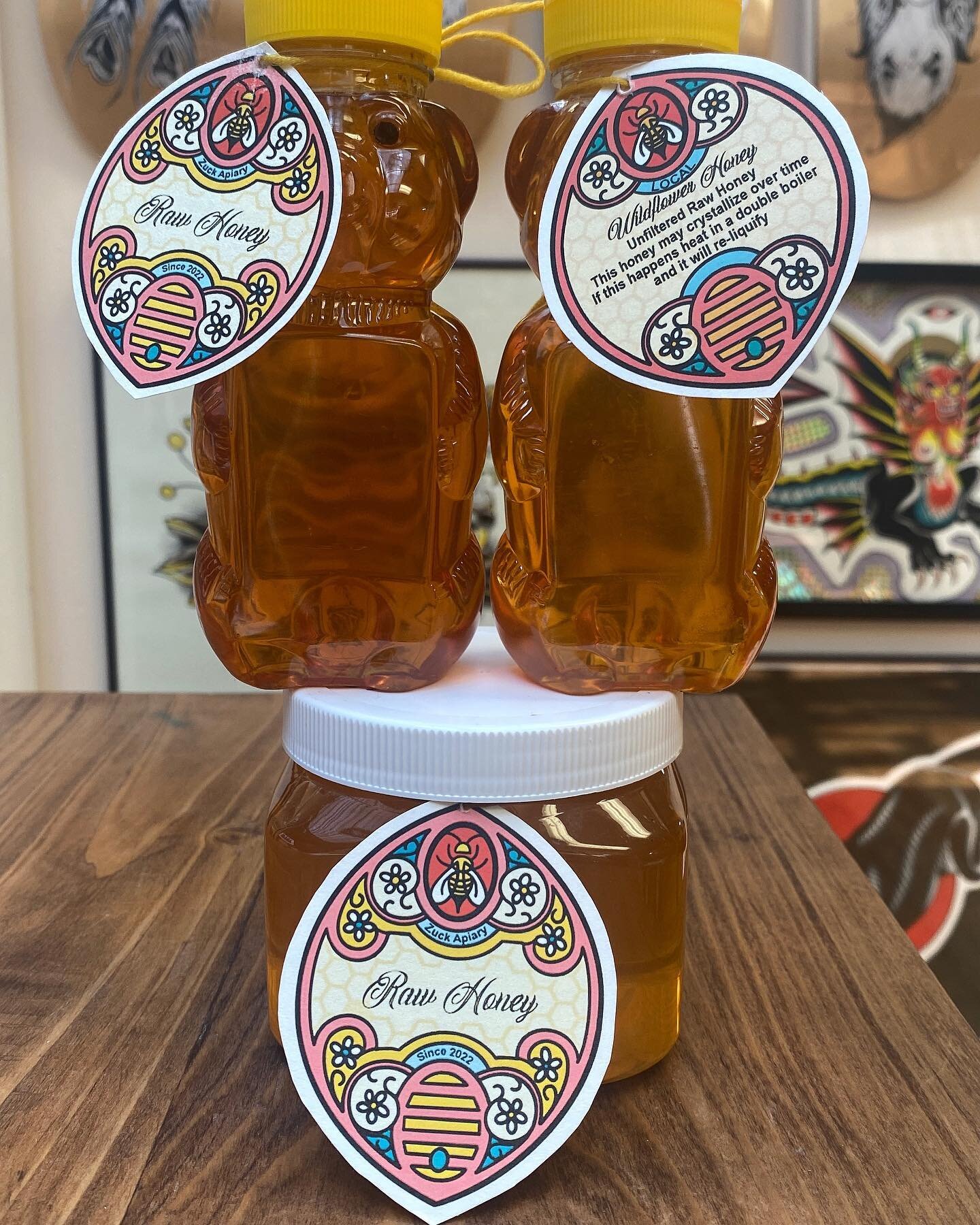 If you are looking for a sweet tasty treat @kerrizuck has honey for sale at the studio! 

12oz bears $10
20oz $15