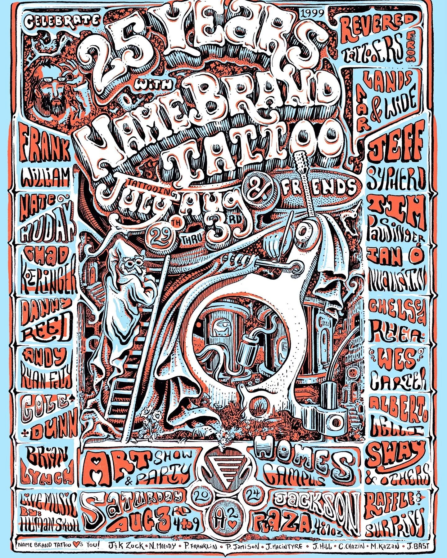 To process the whirlwind of 2024 is mind boggling! 
We are so grateful for the 25 years of Name Brand Tattoo and could not have done all of this without our customers and artists ❤️. 

One day we may actually get in order some photos of the years of 
