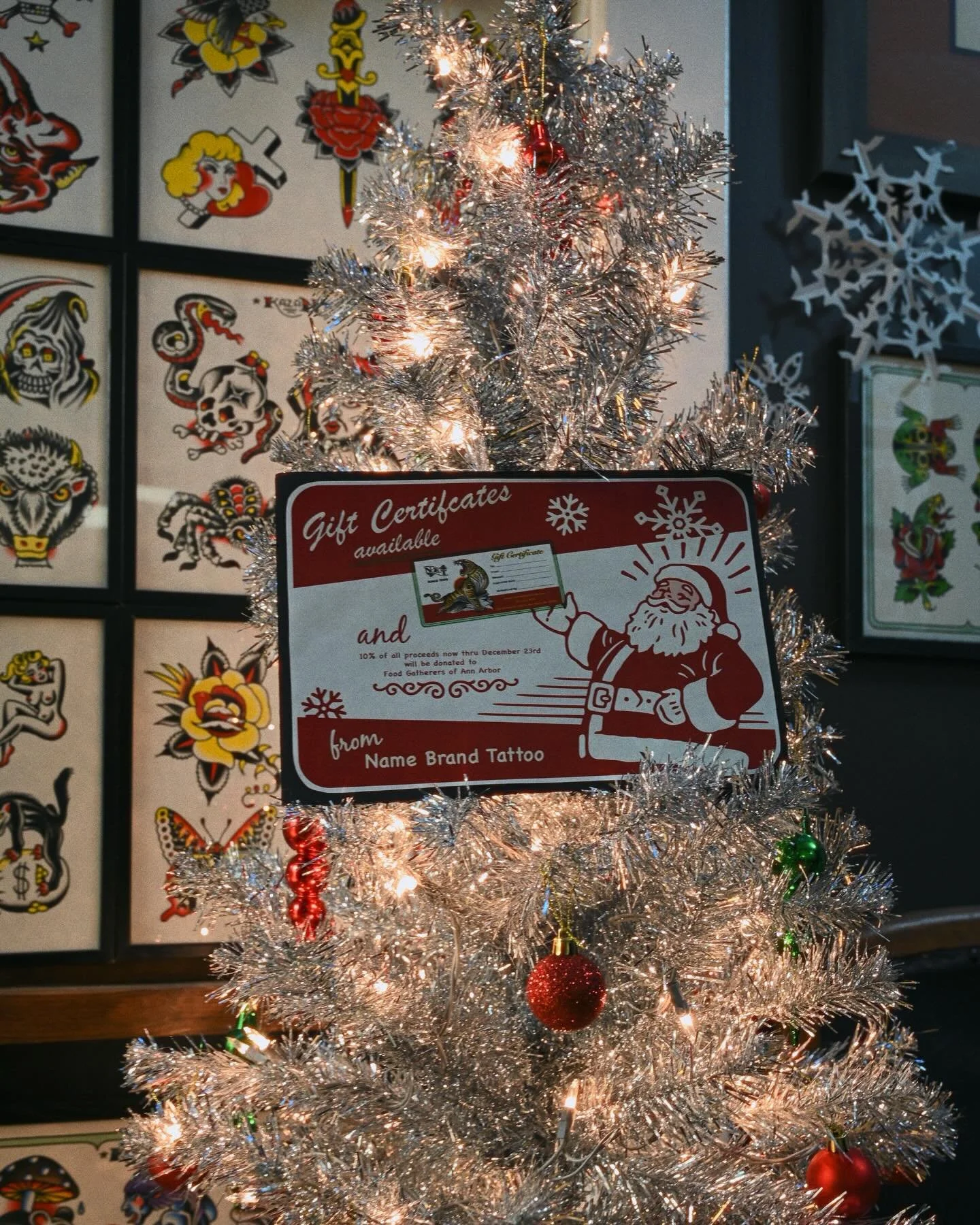 Need a quick thoughtful gift for those in your life who are addicted to the shindig? Looking to give a gift that lasts a lifetime? We have gift certificates available for you and yours @namebrandtattoo We&rsquo;ll get it to you quick! Purchase online