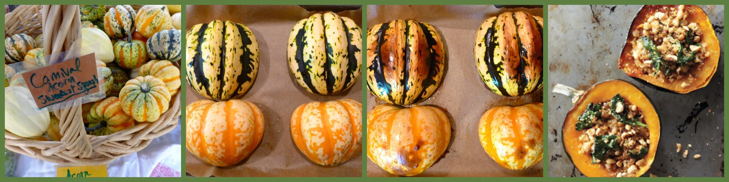 I used carnival squash! Yummy flavor! Roast the squash, stuff, bake, enjoy!