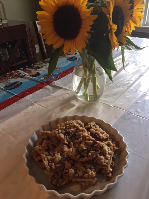 Holly's Passion Fruit and Nectarine Crumble Bars!