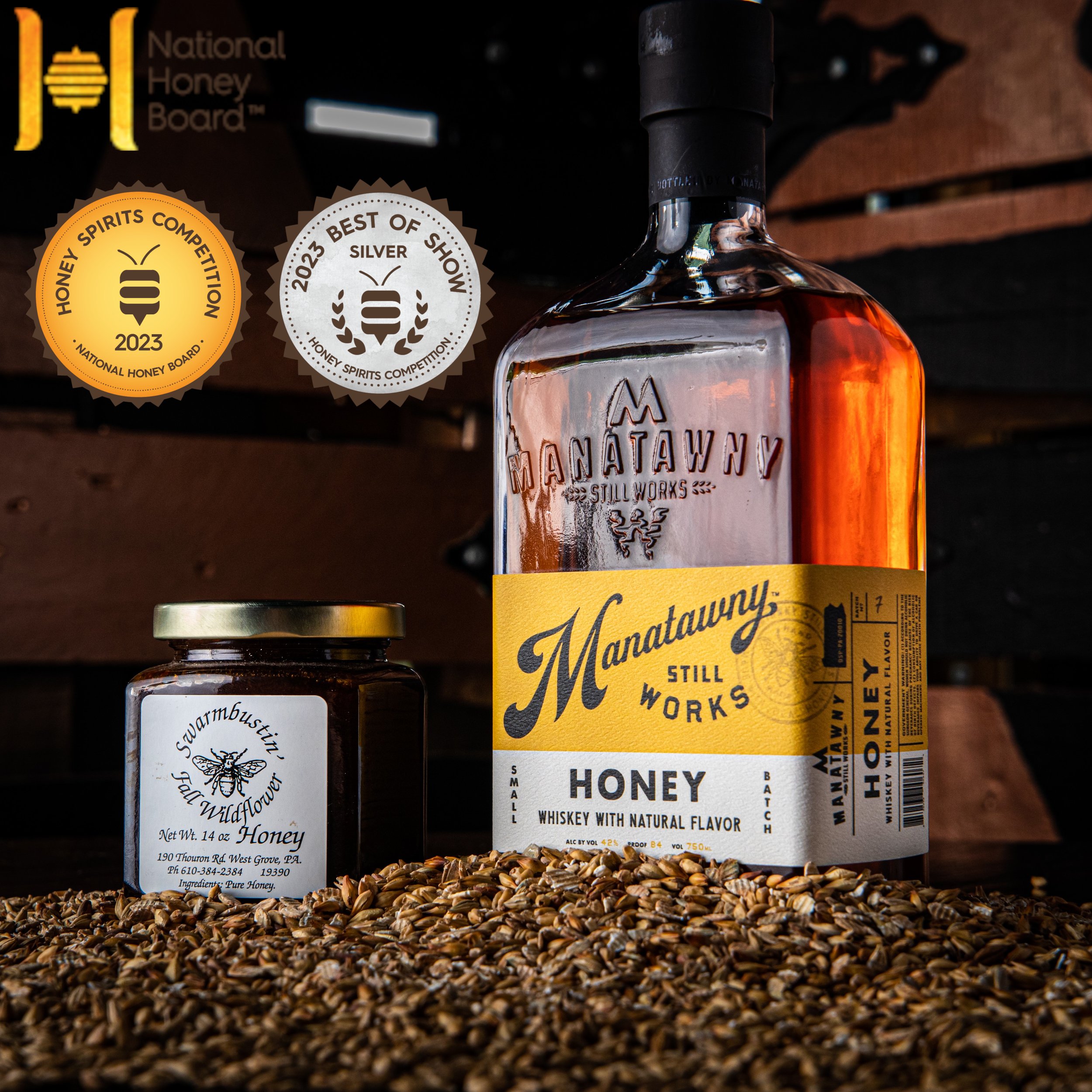 Jay Kosek Honey with honey and 2023 awards_sq 2024-05-06.jpg