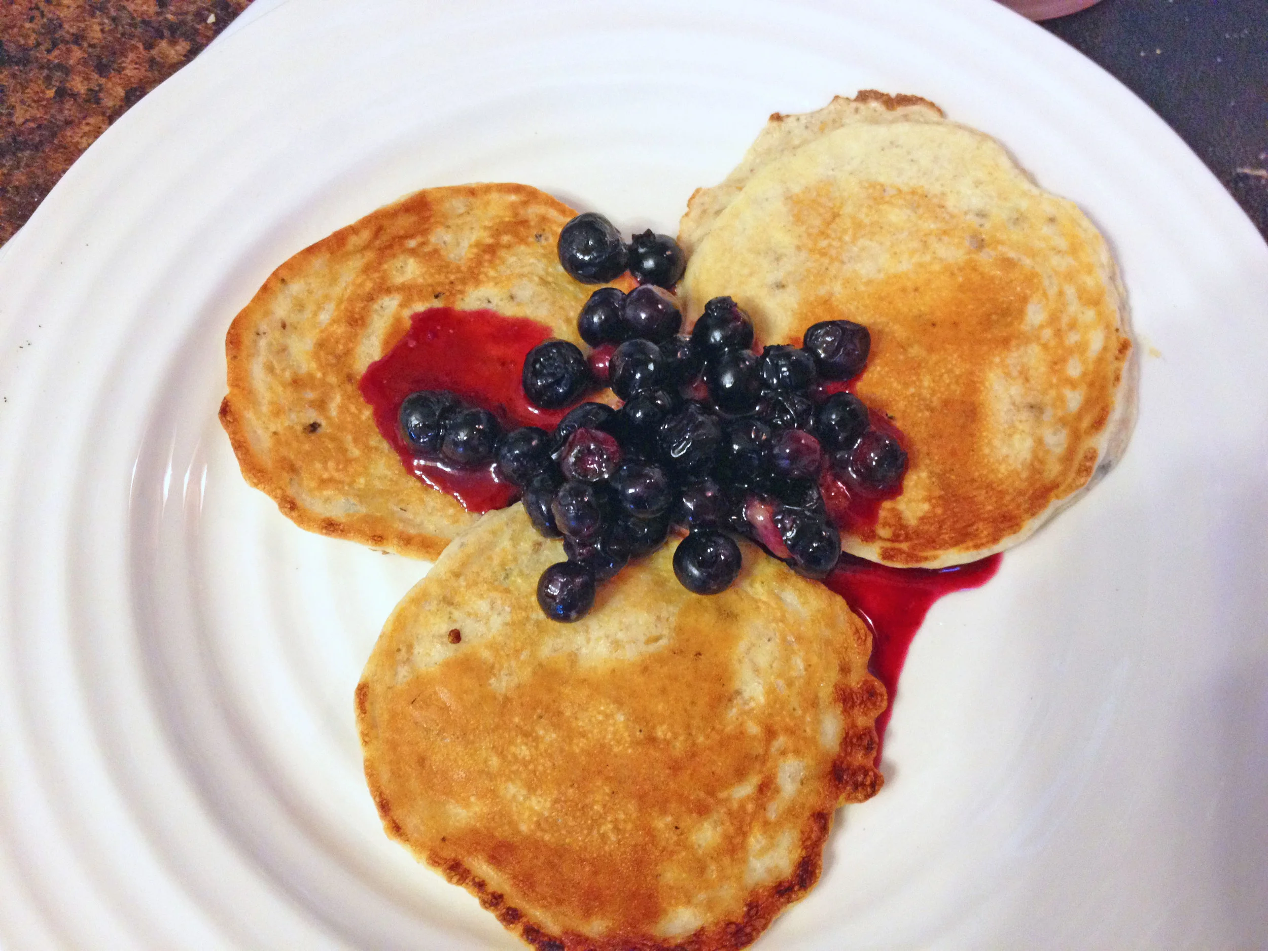Sometimes I like a little blueberry on my low-carb protein pancakes!
