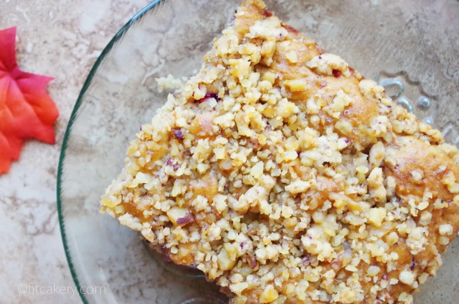 Cranberry Apple Coffee Cake + Walnut Streusel: Must. Bake. MORE! #holidaybaking