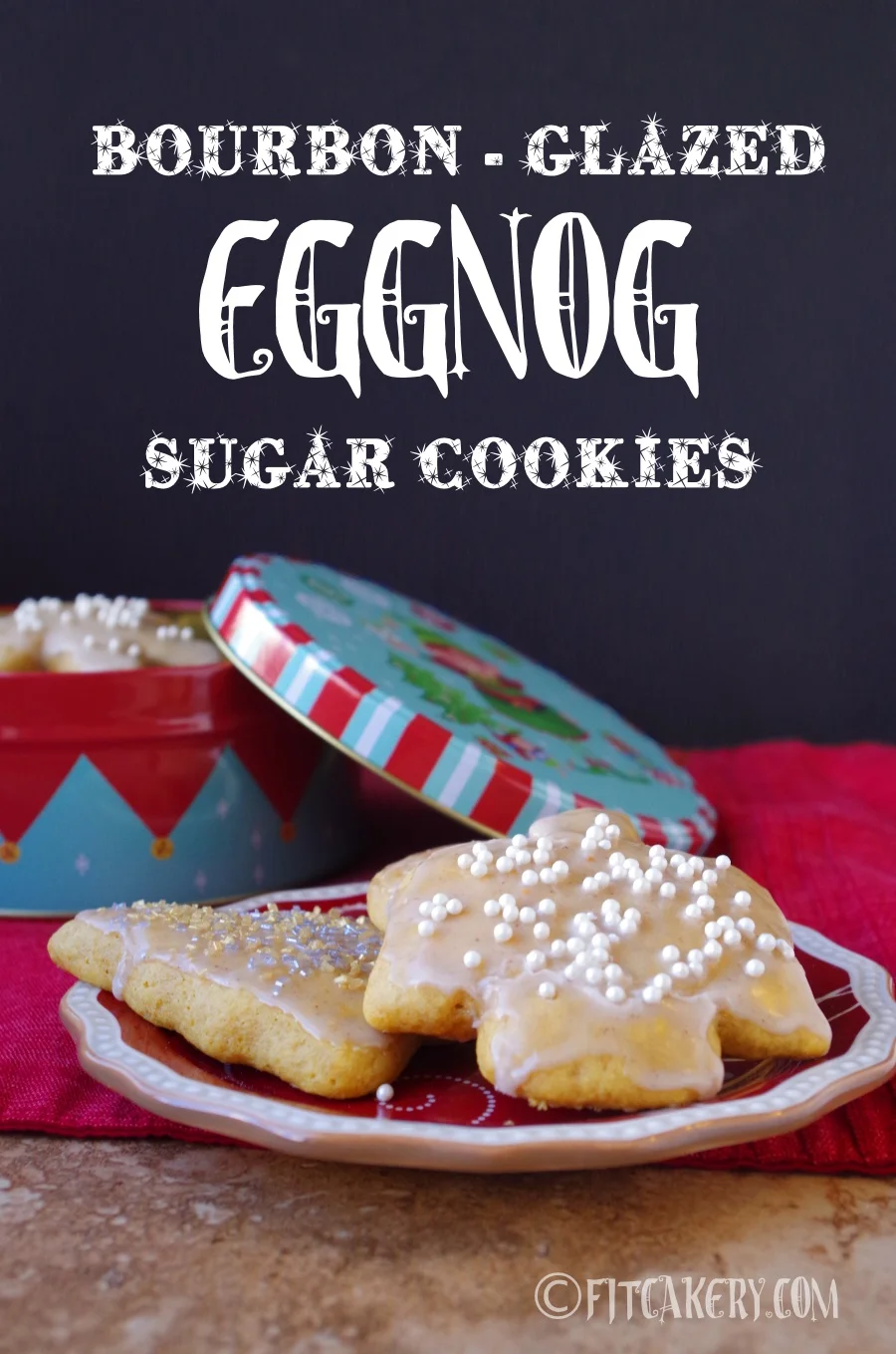 Christmas sugar cookies got a makeover with yummy eggnog flavors + healthy ingredients! #healthyholiday