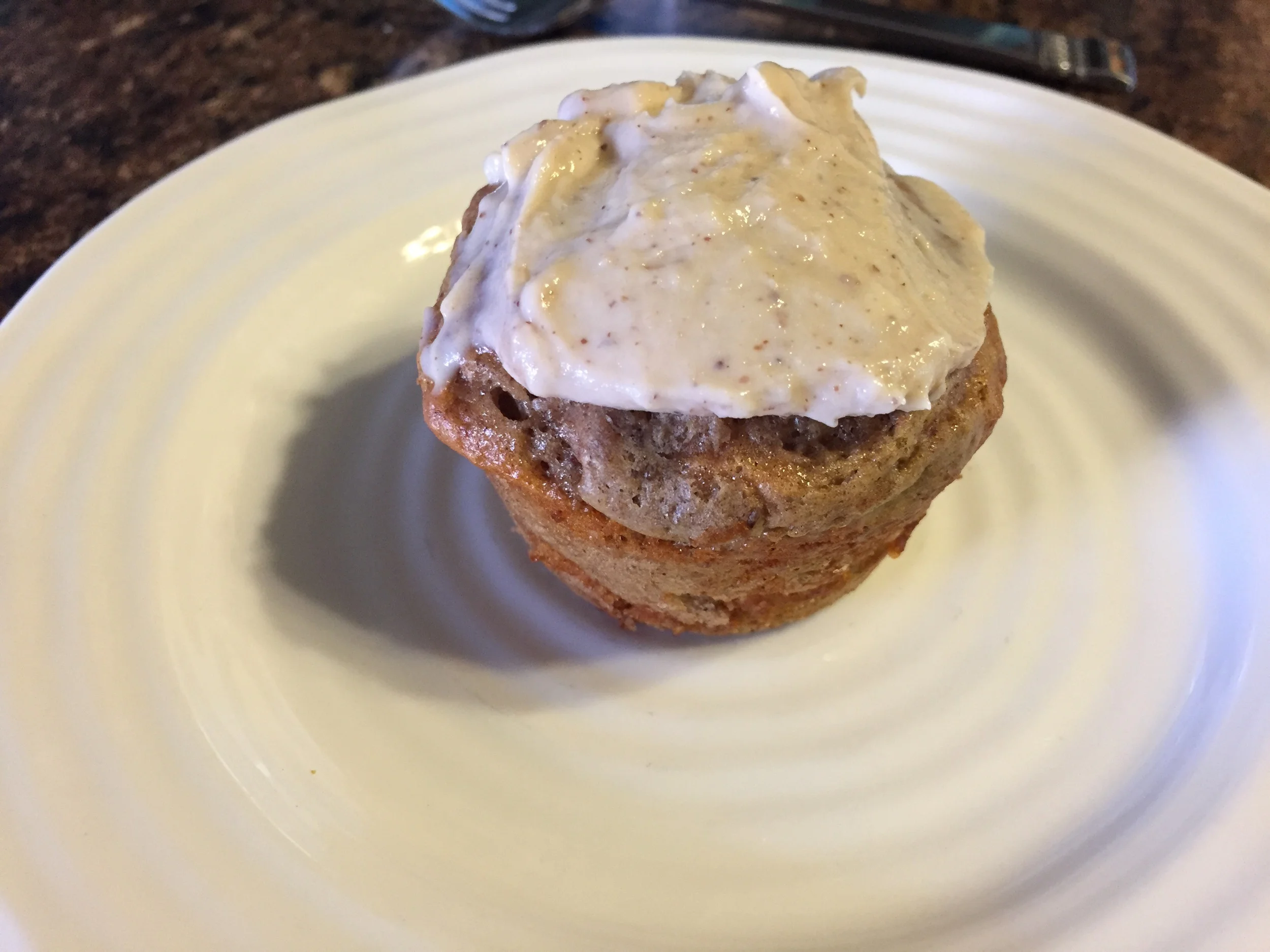 I took a photo of this Quest Protein Cinnabun right after baking it. So good! - FitCakery.com