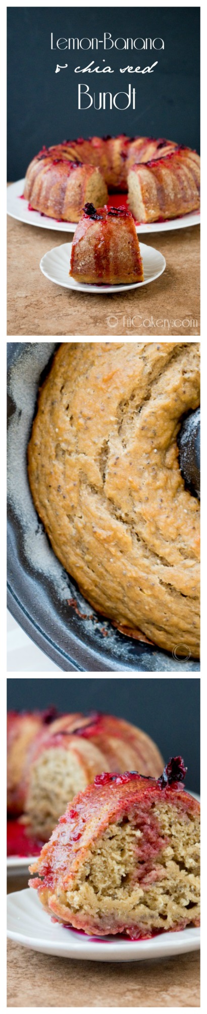 Lemon-Chia Banana Bundt recipe (vegan-friendly) - FitCakery.com