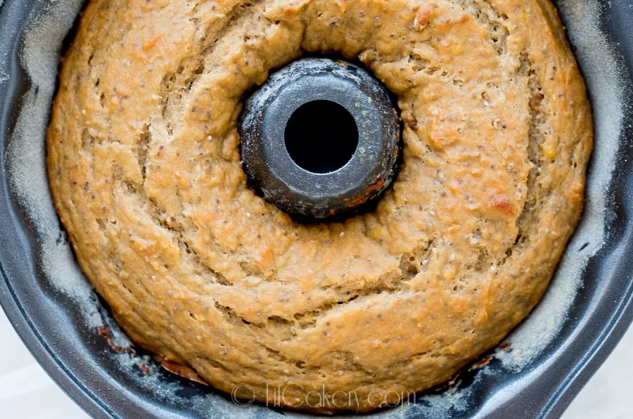 Lemon-Banana & Chia Seed Bundt recipe - vegan-friendly | FitCakery.com
