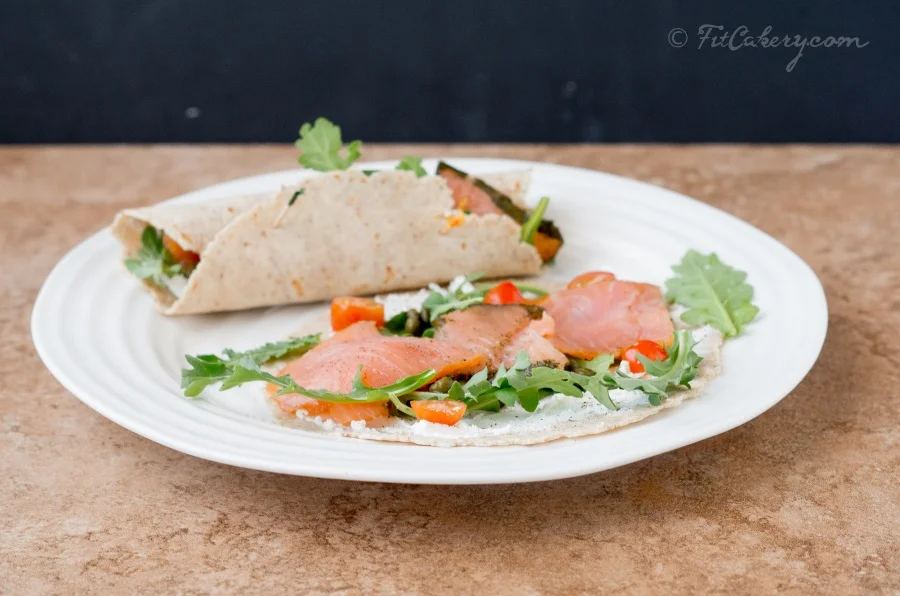 Smoked Salmon-Arugula Rollups recipe - FitCakery.com