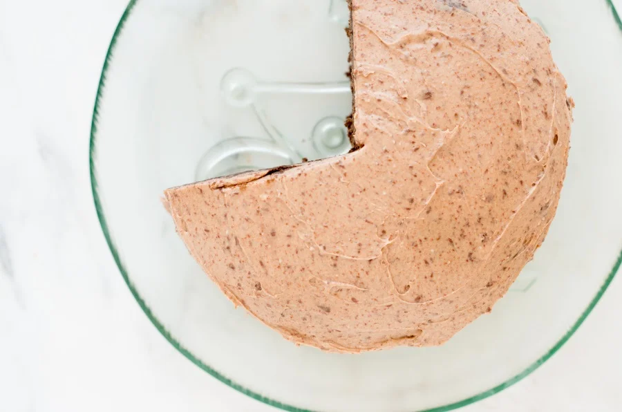 {Small} Triple Chocolate Layer Cake recipe | FitCakery.com