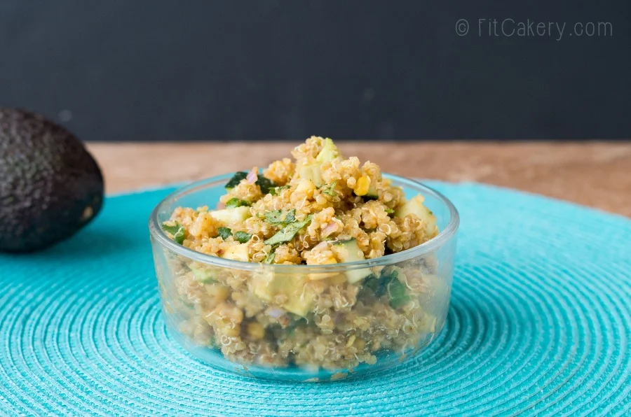 This garden quinoa salad is a delicious + healthy side for summer! | FitCakery.com