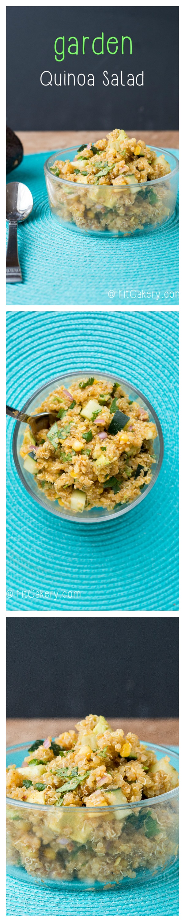 This garden quinoa salad is a delicious + healthy side for summer! | FitCakery.com