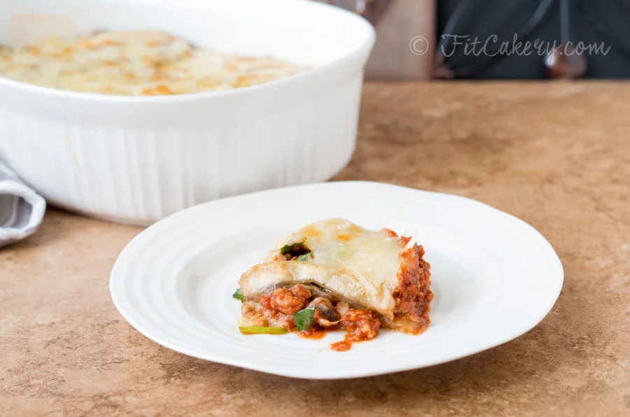 Eggplant Lasagna Casserole recipe - gluten-free and vegetarian-friendy! | FitCakery.com