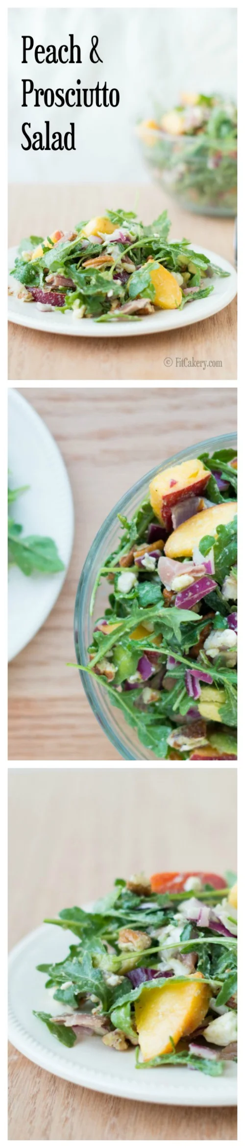 Peach & Prosciutto Salad - low-carb, gluten-free, perfect for summer! | FitCakery.com