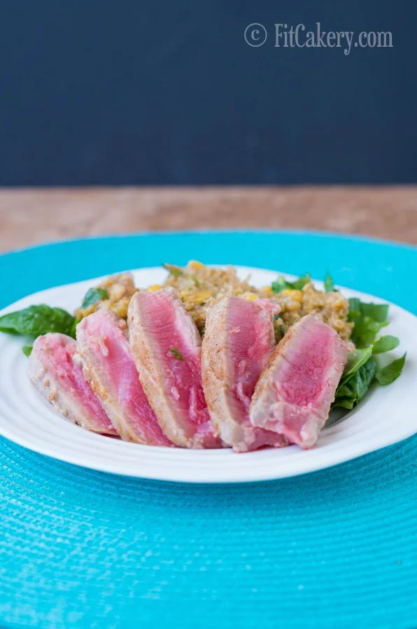 Seared Ahi Tuna Steaks recipe | FitCakery.com