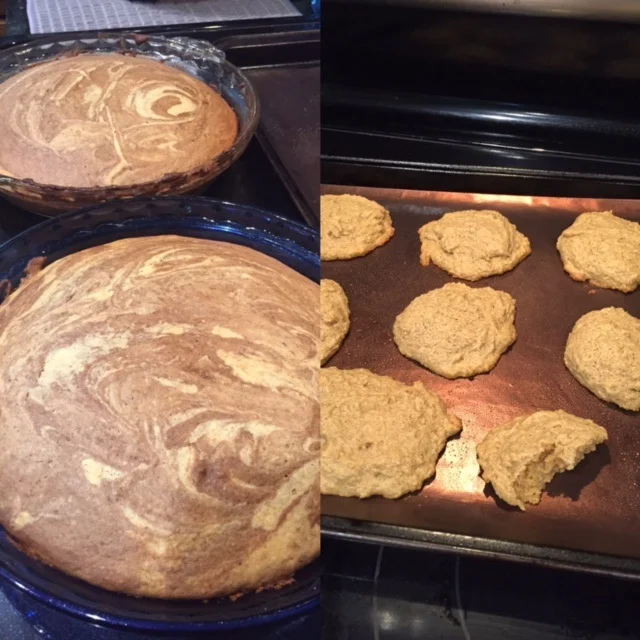 Can you believe that marble cake came out light and fluffy, and those peanut butter cookies are decadent and... completely flourless!? 