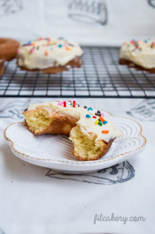 Best-Ever Cake Doughuts | gluten-free, low-carb, high-protein | FitCakery.com