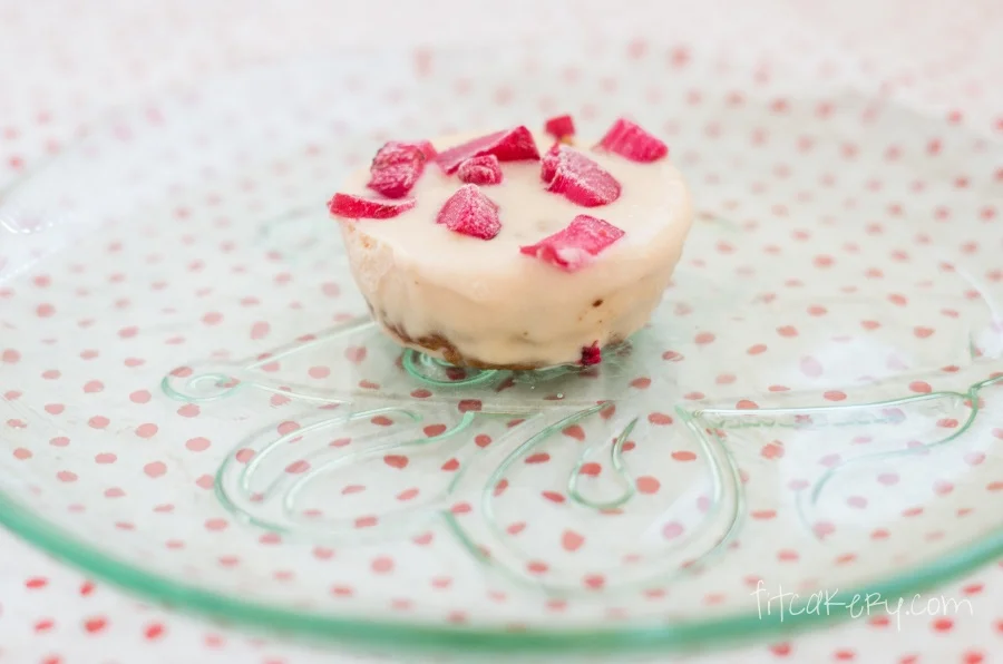 Rhubarb Chevre & Peanut Butter Cookie Icebox Bars | gf and low carb | FitCakery.com