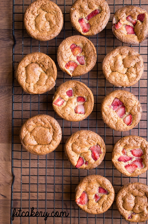 Strawberry Orange Cupcakes | gluten-free, lower-carb | FitCakery.com