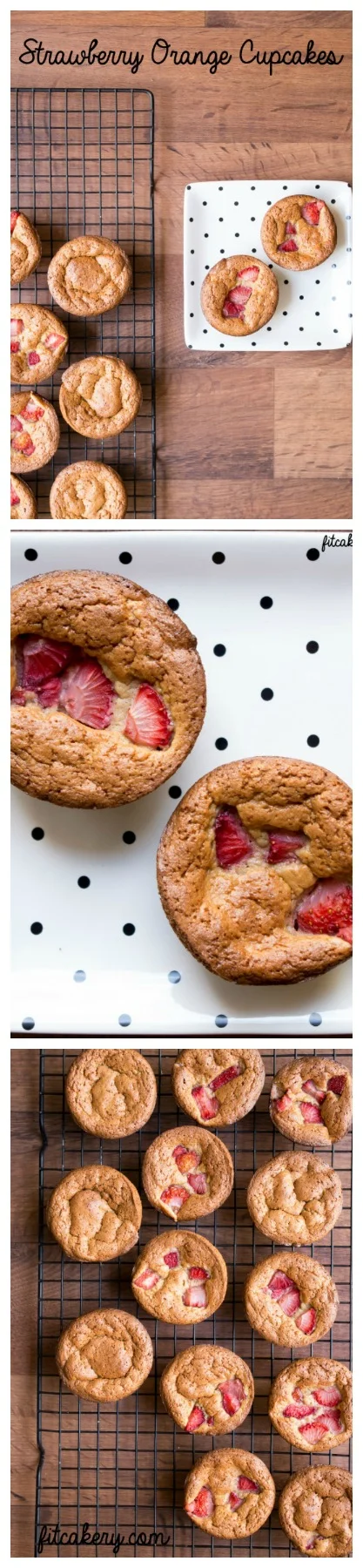 Strawberry Orange Cupcakes | gluten-free, lower-carb | FitCakery.com