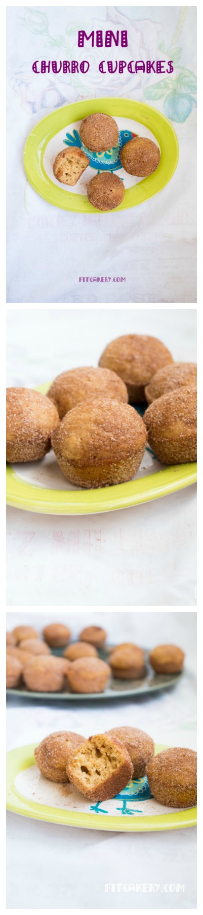 Mini Churro Cupcakes | FitCakery.com