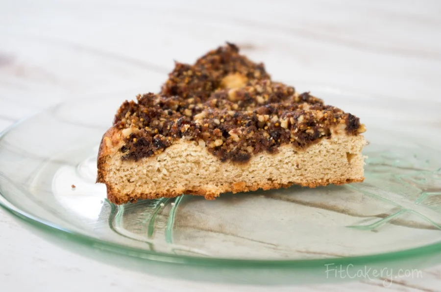 Fig Walnut Coffee Cake | gluten-free, vegan-friendly, high-protein | FitCakery.com