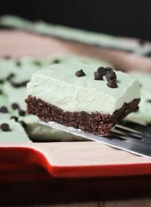 18. Mint Cream Icebox Dessert w/ Raw Brownie Crust - Veggie Inspired Journey
