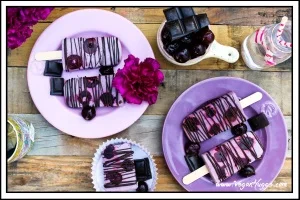 24. Chocolate Cherry Ice Cream Pops - Vegan Huggs