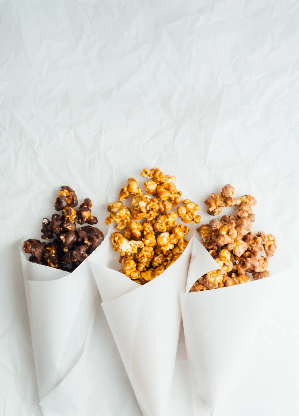 From left: Extra Dark Chocolate, Sea Salt Caramel, Hazelnut