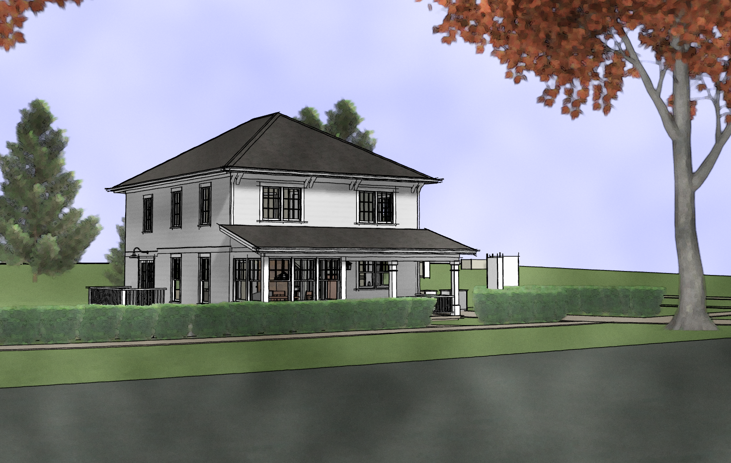 Proposed house w/ full second floor and truss roof