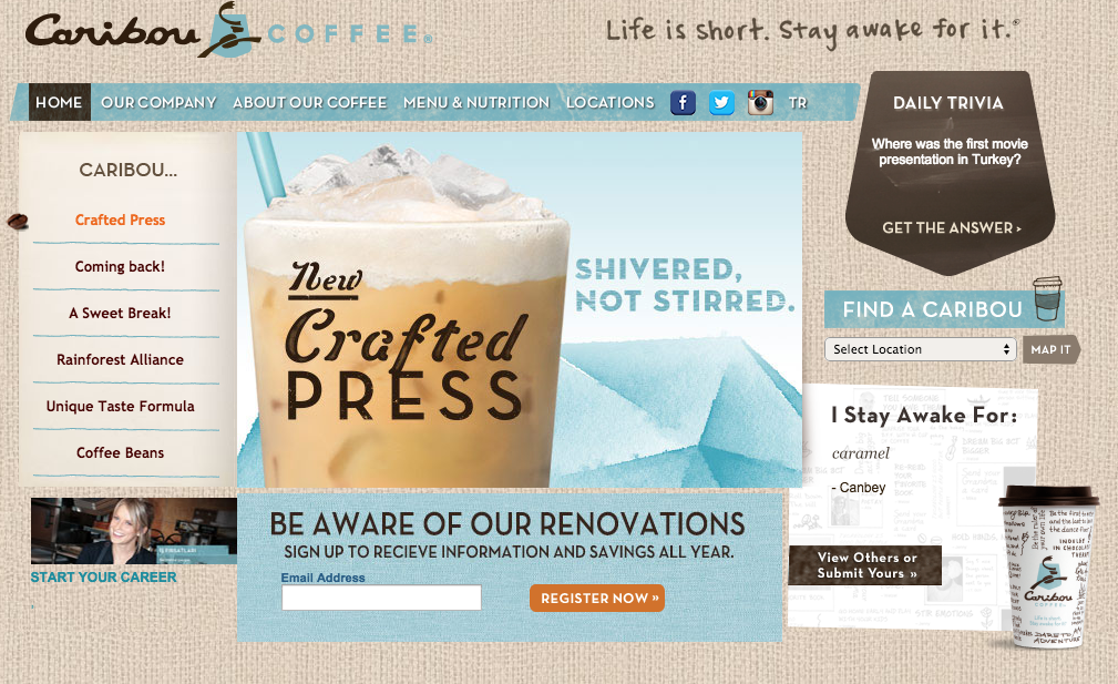 Client: Knock Inc. for Caribou Coffee