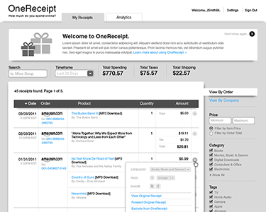 A peek at nascent OneReceipt.