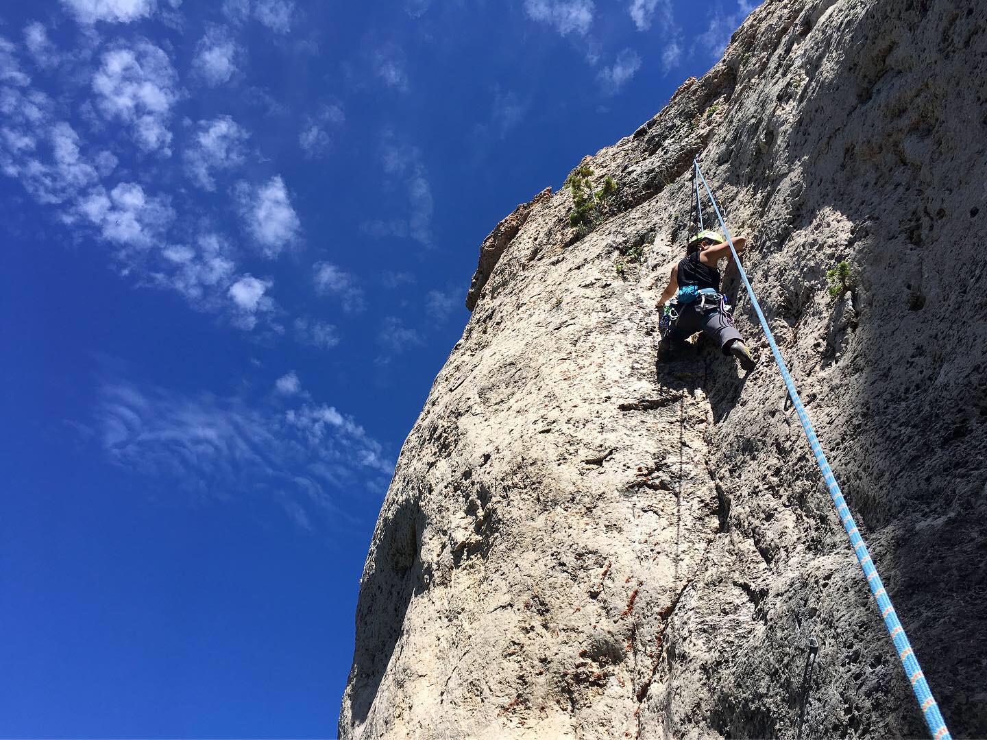 Jess on our first climb in Wild Iris!