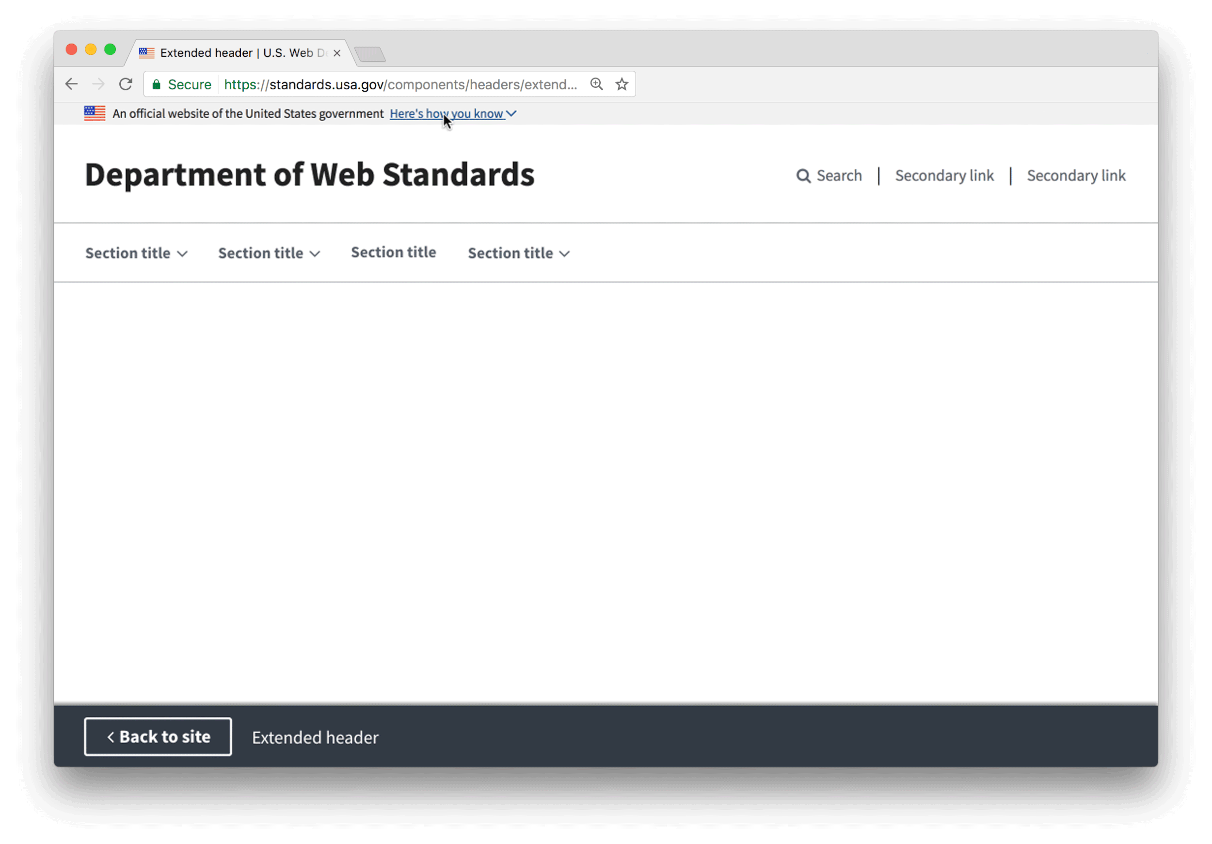 Extended header component