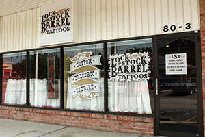 front of shop