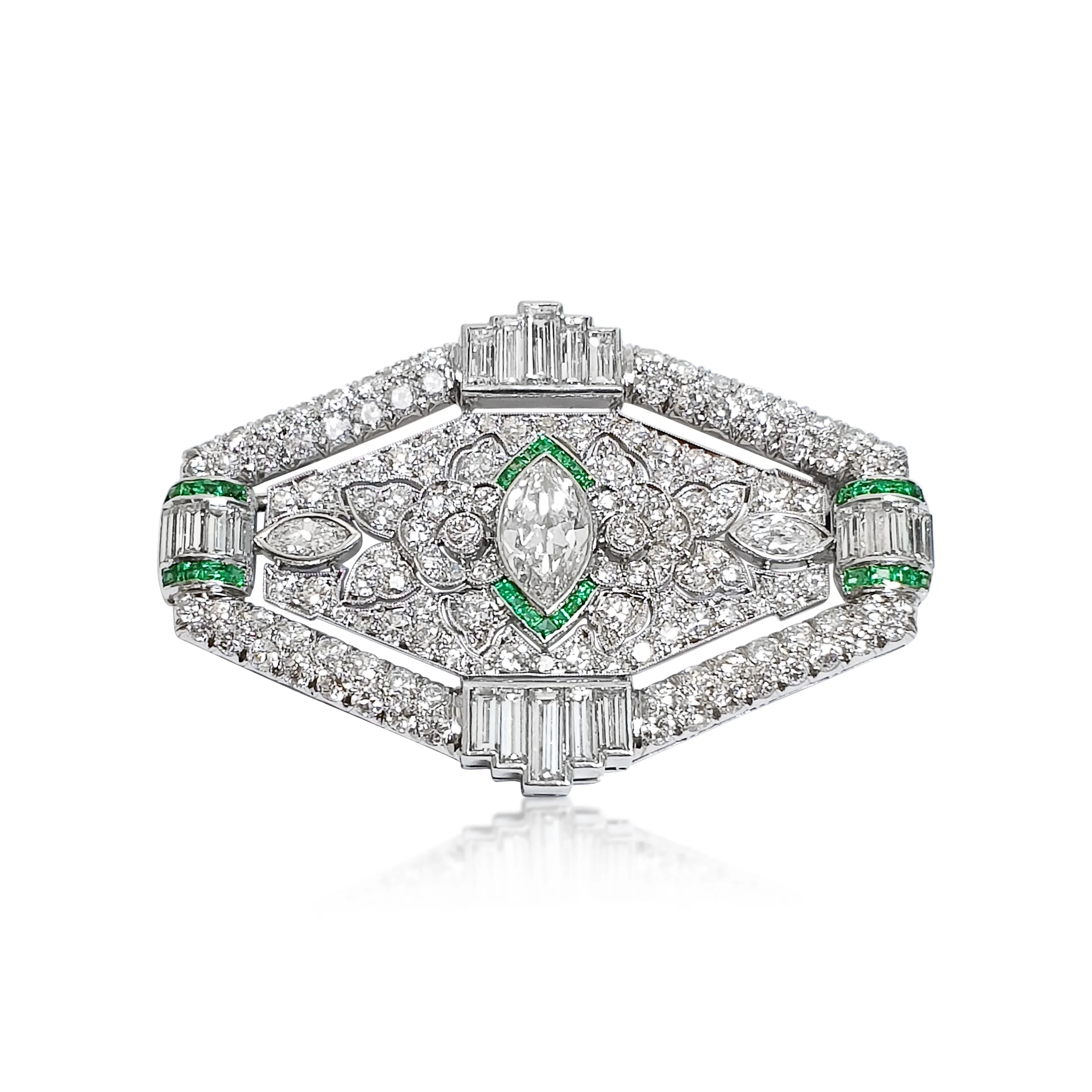BO225:190530 Art Deco Emerald and Dia Brooch .jpg